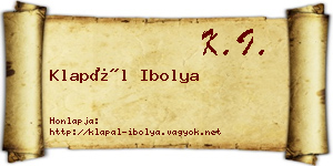 Klapál Ibolya névjegykártya